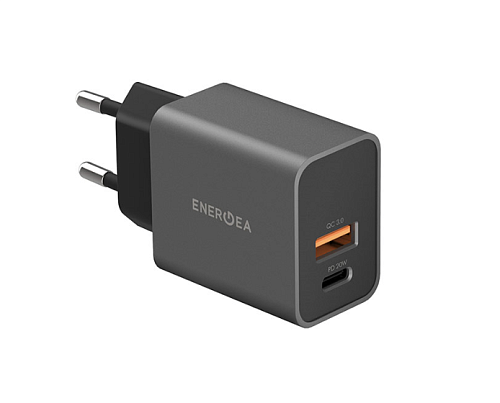 Зарядное устройство EnergEA Ampcharge USB-C + USB-A, PD, 20 Вт, черный